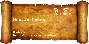 Nyakas Barna névjegykártya